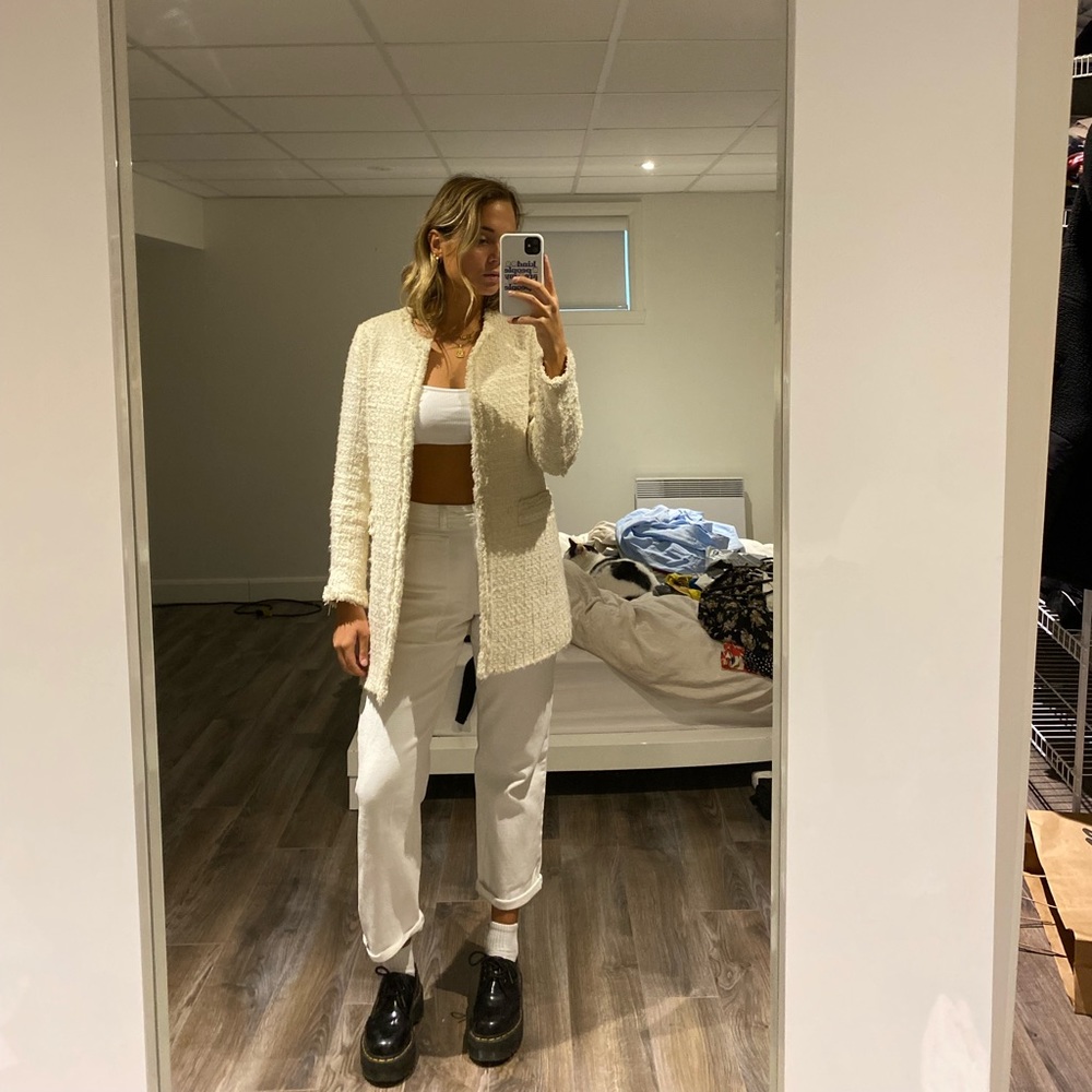 Zara white/creamy coat